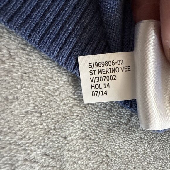 Banana Republic Sweater Men's XL Blue Extra Fine Italian Merino Long Sleeve - Picture 6 of 8